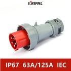 دوشاخه و سوکت صنعتی IP67 سه فاز 63A 125A 380V استاندارد IEC