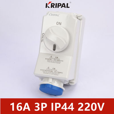 سوکت سوئیچ اینترلاک مکانیکی صنعتی IP44 3P 16A 220V 6H