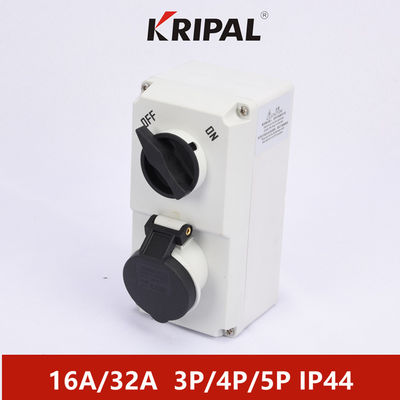 سوکت برق صنعتی IP44 32A سه فاز با اینترلاک مکانیکی