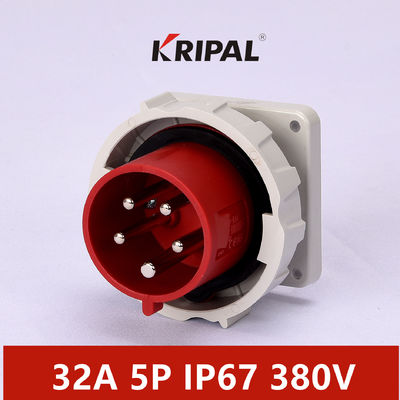دوشاخه های صنعتی 32A 5P ضد آب 380V IP67 پنل برق نصب شده