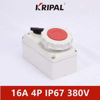 سوکت برق تکفاز اینترلاک مکانیکی IP67 380V 3P 4P 5P