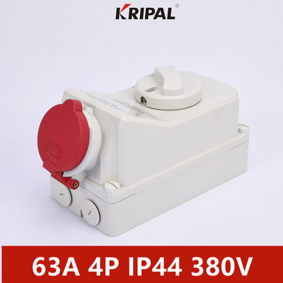 سوکت برقی تک فاز IEC اینترلاک IP44 63A 3P