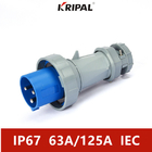 دوشاخه صنعتی IP67 220V 3P ضد گرد و غبار استاندارد جهانی CEE/IEC