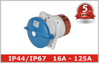 CEE فلنج صنعتی برق مستقیم یا زاویه ای سوار سوکت سوکت / گیرنده IP44 / IP67 استاندارد 16A، 32A، 63A، 125A